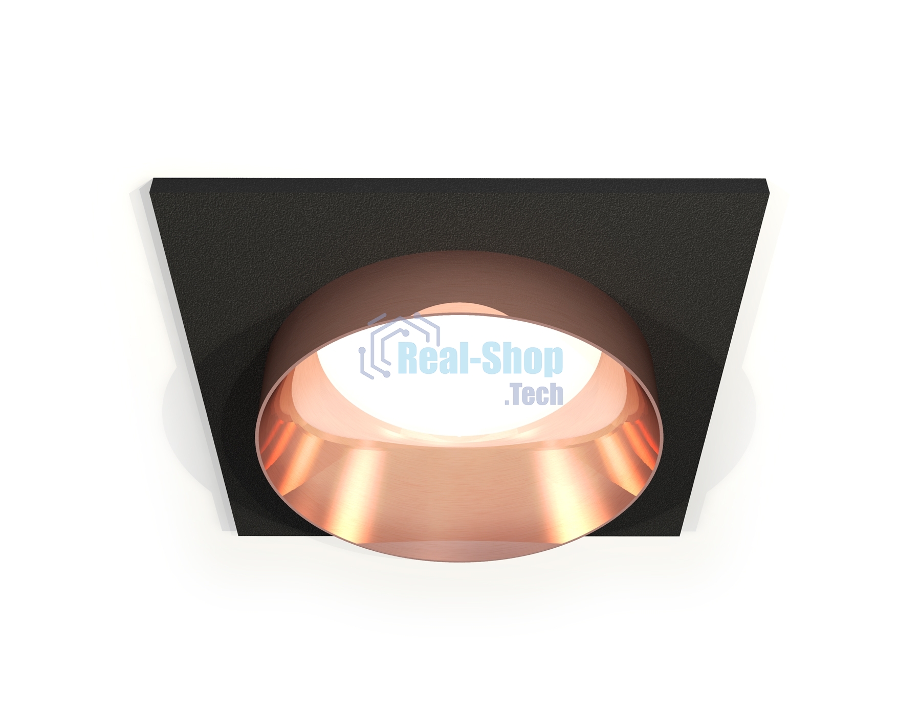 Комплект встраиваемого светильника Ambrella light XC6521025 SBK/PPG черный песок/золото розовое полированное MR16 GU5.3 (C6521, N6135)