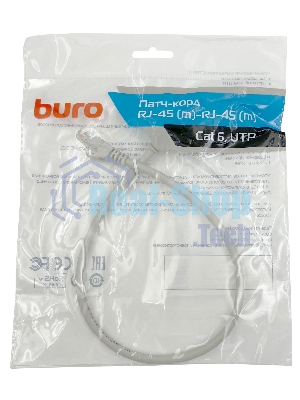 Патч-корд Buro Basic UTP 4 пары cat6 CCA molded 0.5м серый RJ-45 (m)-RJ-45 (m)