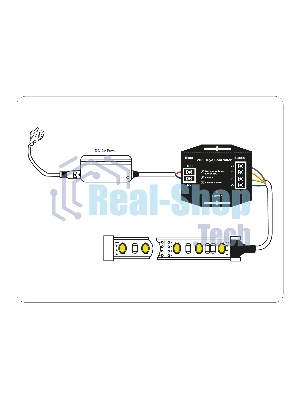 Контроллер GS11551 WIFI Tuya RGB 24A 12V 288W/ 24V 576W (ПДУ Радио 2.4G CR2025)
