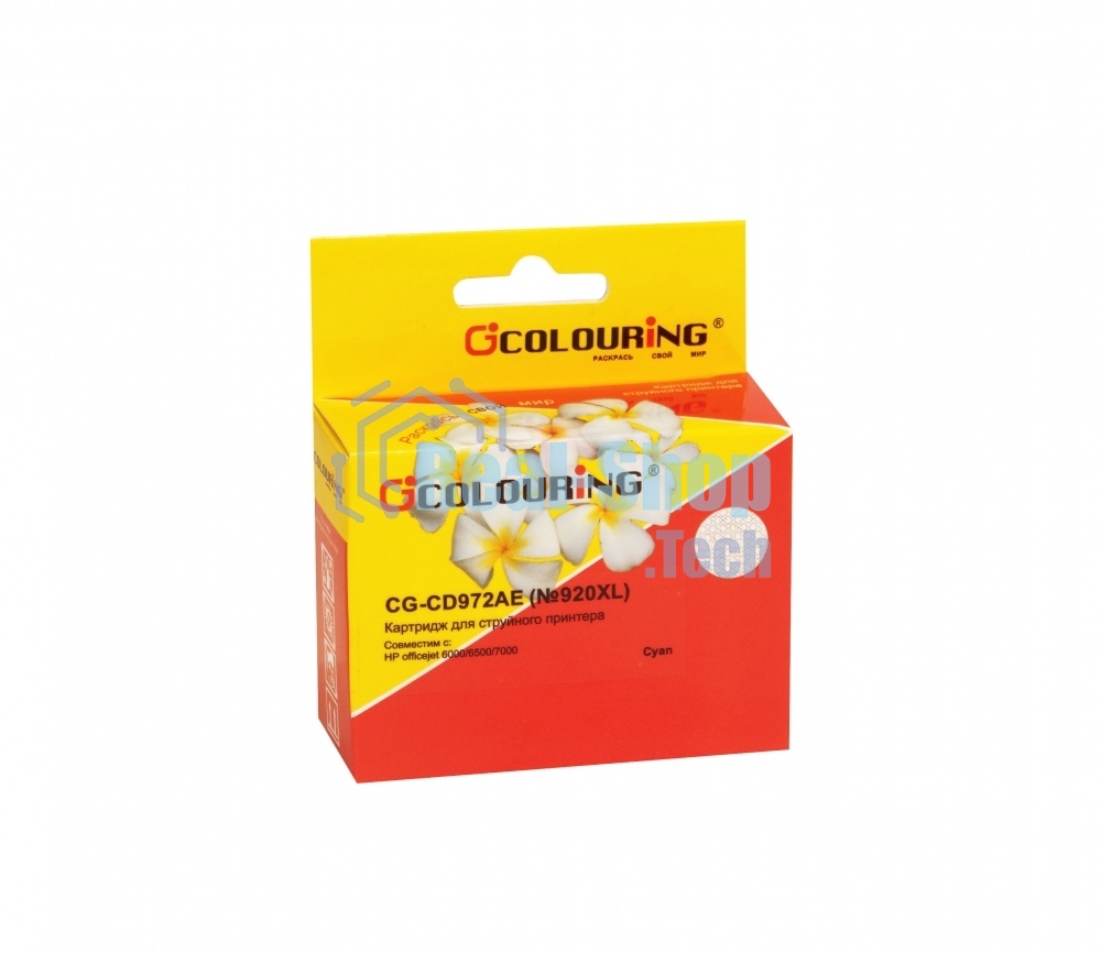 Картридж струйный Colouring CG-CD972AE №920XL Cyan водный для принтеров HP officejet 6000/6500/7000