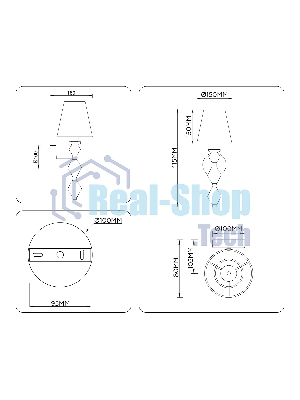 Настенный светильник Ambrella light LH75409 GD/GR золото/серый E14 max 40W 150*180*415
