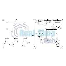 Светильник Ambrella light TR8466/3 WH/FGD белый/золото E27/3 max 60W 550*135*1000