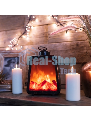 Светодиодный камин Neon-night Лофт с эффектом живого огня 17х10х24,5 см, 3хС (не в комплекте) и USB (в комплекте)