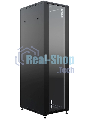 Шкаф серверный NTSS Премиум (NTSS-R42U6080GS-BL) напольный 42U 600x800 мм пер. дв. стекл. металл 900 кг черный 710 мм 99 кг 1987 мм IP20 сталь