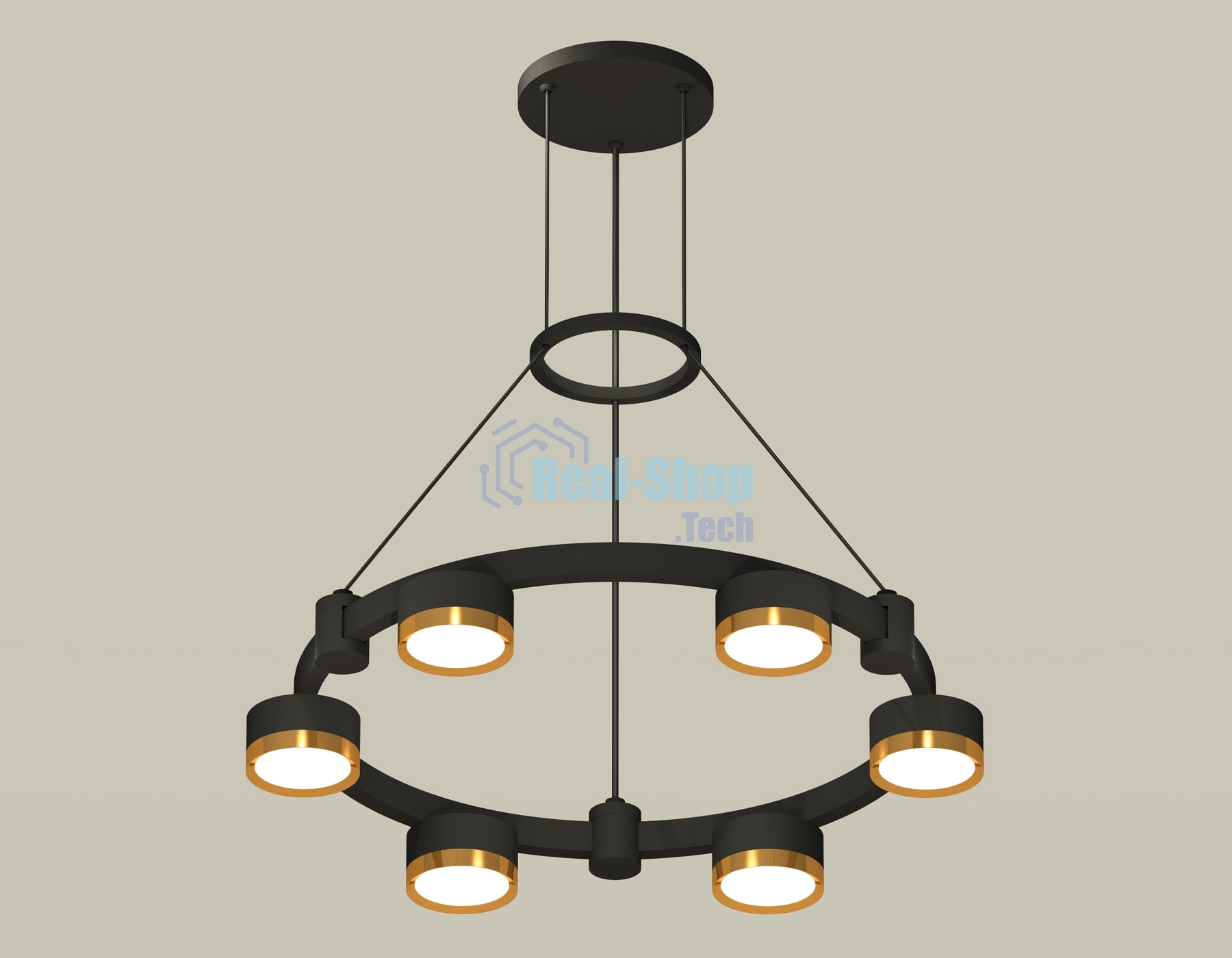 Светильник Ambrella light XR92051102/6 SBK/PYG черный песок/золото желтое полированное GX53 (A9205, C9232, N8124)
