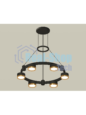 Светильник Ambrella light XR92051102/6 SBK/PYG черный песок/золото желтое полированное GX53 (A9205, C9232, N8124)