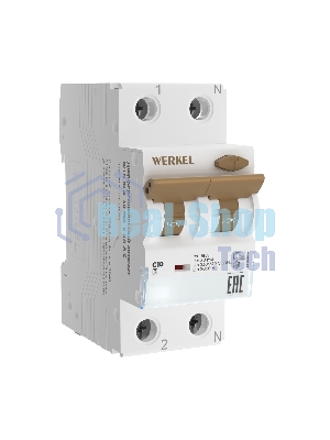 Дифференциальный автомат  Werkel 1P+N 10 A  30 mА  6 kА  C A W922P254