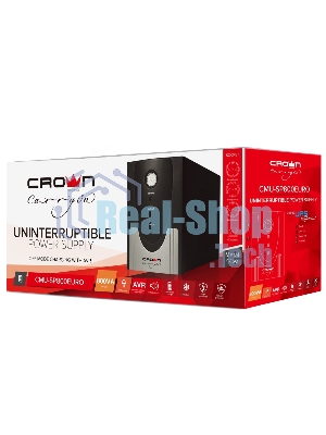 Источник бесперебойного питания CROWN ИБП CMU-SP800EURO 800VA, металл,1x12V/9AH, розетки 3*EURO+1*IEC bybas CM000001492