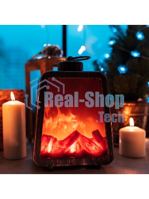 Светодиодный камин Neon-night Лофт с эффектом живого огня 17х10х24,5 см, 3хС (не в комплекте) и USB (в комплекте)