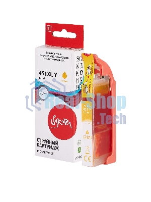 Картридж струйный Sakura 6475B001 (451XL Y) для Canon, желтый, 10,2 мл., 685 к.