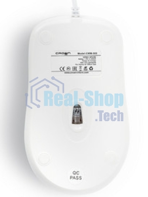 Мышь проводная Crown CMM-502 белый, 1000 dpi, USB, кнопки - 3