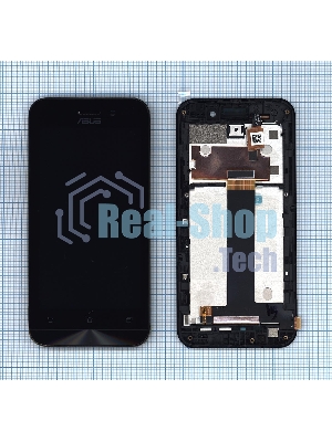 Дисплей для Asus ZenFone Go ZB450KL, черный с рамкой