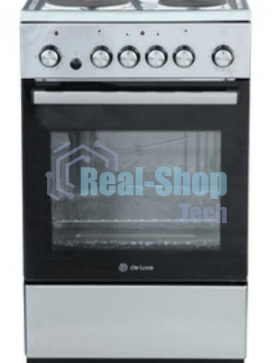 Плита электрическая De Luxe 5004.16э 010 серебристый, конфорок 4 шт, духовка 46 л, гриль, 50 см x 85 см x 50 см