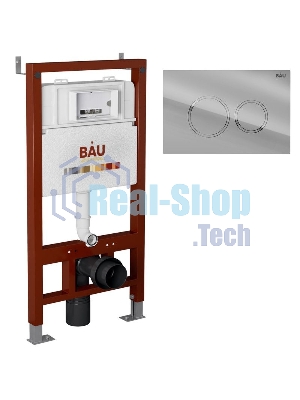 Инсталляция BAU PRO для подвесного унитаза, клавиша смыва BAU Dream для инсталляции, хром