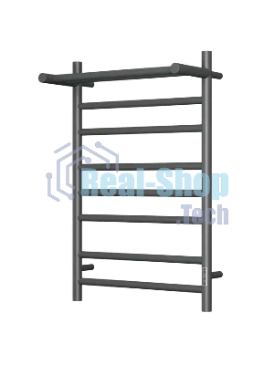 Полотенцесушитель электрический с полкой BAU Stil Shelf Gun Grey 50х80, 7 планок, универсальный, тем