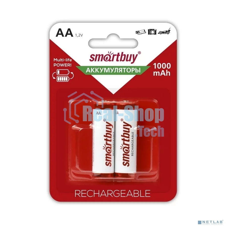 Аккумулятор Smartbuy AA/2BL 1000 mAh (24/240) (SBBR-2A02BL1000) (2шт. в уп-ке)
