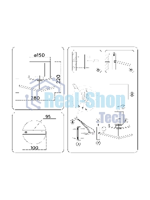 Настенный светильник Ambrella light LH57010 BS/FR латунь/белый матовый E14 max 40W 280*150*220