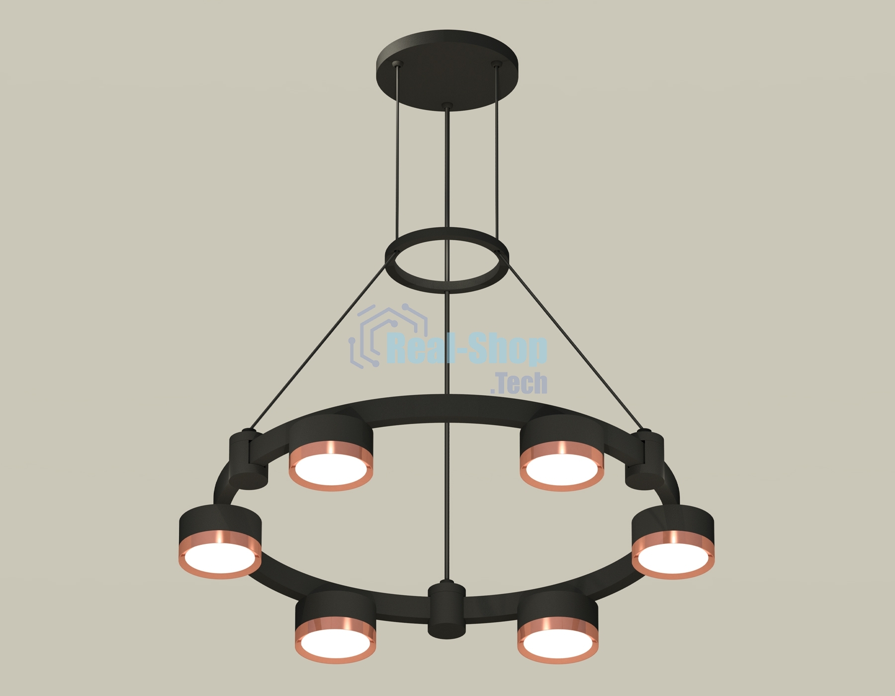 Светильник Ambrella light XR92051103/6 SBK/PPG черный песок/золото розовое полированное GX53 (A9205, C9232, N8126)