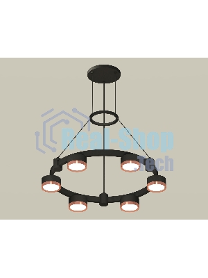 Светильник Ambrella light XR92051103/6 SBK/PPG черный песок/золото розовое полированное GX53 (A9205, C9232, N8126)