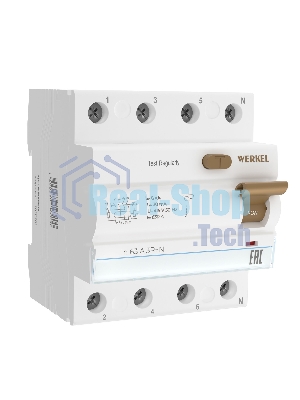 Устройство защитного отключения Werkel 3P+N 63 A 30m А АС  6 kА W914P636