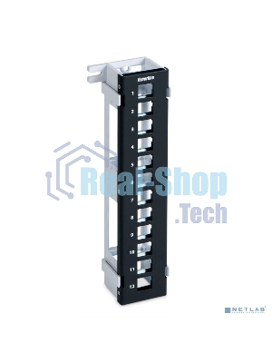 Модульная настенная патч-панель на 12 портов Hyperline PPWBL-12 для модулей Keystone Jack, с подставкой