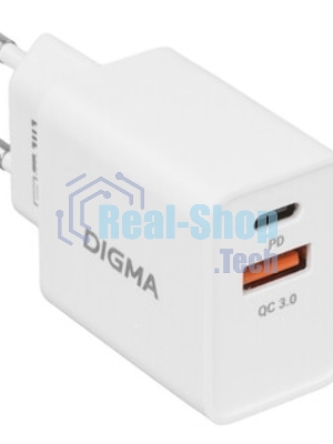 Сетевое зарядное устройство Digma DGW2C 3A PD белый