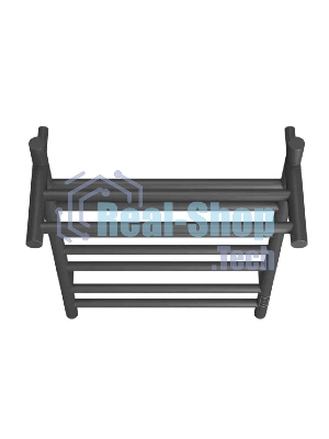 Полотенцесушитель электрический с полкой BAU Stil Shelf Gun Grey 50х80, 7 планок, универсальный, тем
