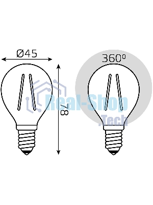 Лампа светодиодная Filament Шар E14 5Вт 4100К Gauss 105801205