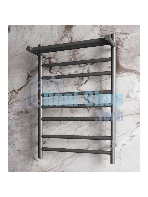 Полотенцесушитель электрический с полкой BAU Stil Shelf Gun Grey 50х80, 7 планок, универсальный, тем