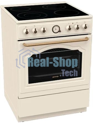 Плита электрическая Gorenje GECS6B70CLI бежевая, конфорок 4 электрических, духовка 71 л, 60 см x 85 см x 60 см