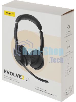 Гарнитура Jabra Evolve2 55 чёрный, беспроводная, Bluetooth, до 18 ч