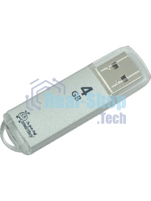 Флешка USB Smartbuy V-Cut series (SB4GbVC-S), 4Gb, USB 2.0, R/W 25/15, серебристый