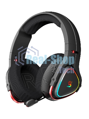 Гарнитура Bloody MR710 чёрный, беспроводная + проводная, Bluetooth, до 44 ч, подсветка