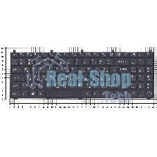 Клавиатура для ноутбука DNS W765S черная без рамки широкий Enter