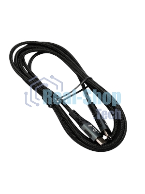 Кабель USB2.0 Cablexpert ССP-USB2.0-240W-2M Type-C/Type-C, 5А, 240Вт, PD3.1/QC4.0, медь, алюминиевые коннекторы, оплетка, 2м, черный, пакет