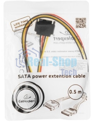 Удлинитель кабеля питания SATA Cablexpert CC-SATAMF-02, 15pin(M)/15pin(F), 50 см