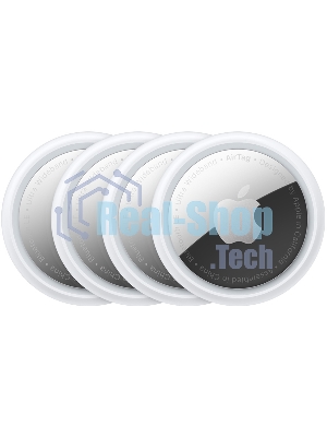 Трекер Apple AirTag, IP67, Bluetooth, NFC, Accelerometer, Speaker, CR2032 bat., d-31.9 mm, h-8 mm, 11 g - (4 Pack)