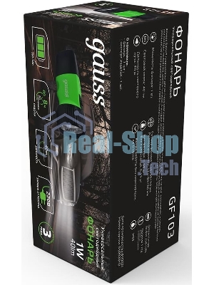 Фонарь ручной модель Gauss GFL103 1W 40lm NI-MH 250mAh LED 1/12/72