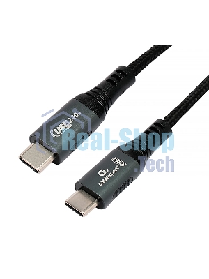 Кабель USB2.0 Cablexpert ССP-USB2.0-240W-2M Type-C/Type-C, 5А, 240Вт, PD3.1/QC4.0, медь, алюминиевые коннекторы, оплетка, 2м, черный, пакет