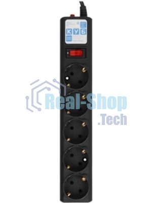 Сетевой фильтр Power Cube SPG5-В1 PC 0,5 м, 5 р, черный 10А, UPS(C14), SPG5-В1