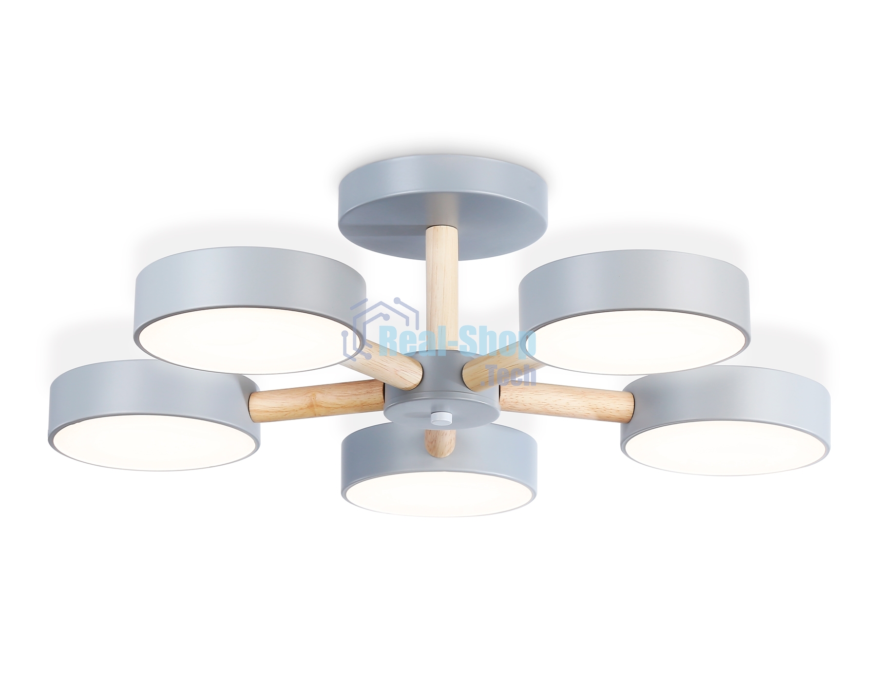 Светильник Ambrella light FL4826/5 GR серый 3000K-6400K 65W D580*160 (ПДУ ИК)