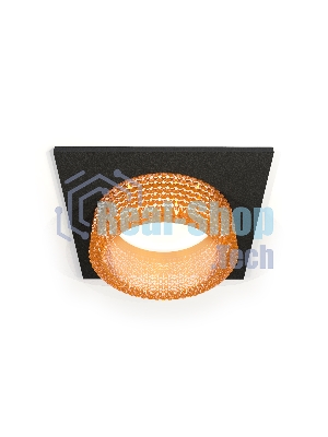 Комплект встраиваемого светильника Ambrella light XC6521044 SBK/CF черный песок/голубой MR16 GU5.3 (C6521, N6154)