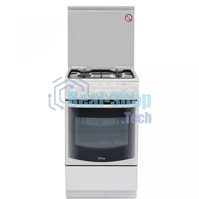 Плита газовая De Luxe 5040.33Г (КР) ЧР белый, конфорок 4 газовых, духовка 43 л, 50 см x 85 см x 50 см