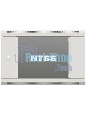 Шкаф коммутационный NTSS Премиум (NTSS-W6U6045GS-2) настенный 6U 600x450 мм пер. дв. стекл 60 кг серый IP20 сталь