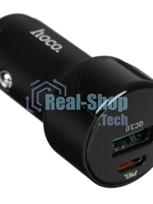 Автомобильная зарядка (от прикуривателя) HOCO Z42, PD20, QC3.0, один порт USB, один порт Type-C, черный