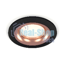 Комплект встраиваемого светильника Ambrella light XC7622006 SBK/PPG черный песок/золото розовое полированное MR16 GU5.3 (C7622, N7015)