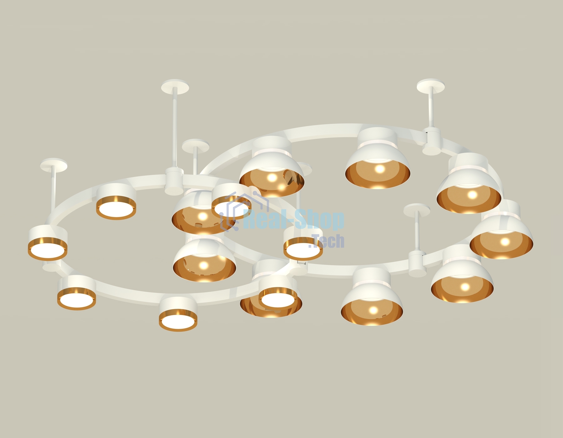 Светильник Ambrella light XR92211110/16 SWH/PYG/CL белый песок/золото желтое полированное/прозрачный GX53