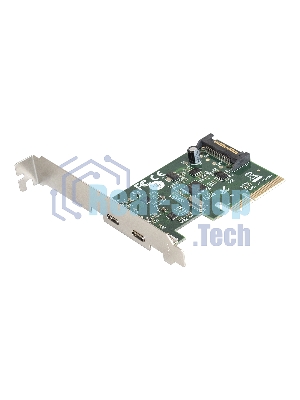 Контроллер ExeGate EXE-313 PCI-Ex4, 2*USB3.1 Type-C ext, разъем доп.питания (OEM)