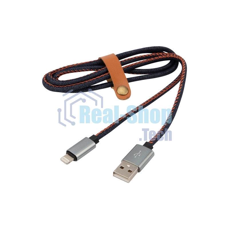 Кабель Rexant USB кабель для iPhone 5/6/7 моделей, шнур в джинсовой оплетке