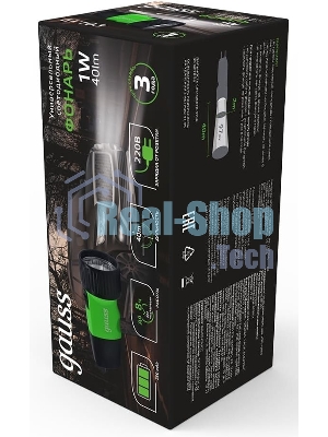 Фонарь ручной модель Gauss GFL103 1W 40lm NI-MH 250mAh LED 1/12/72